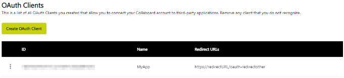 OAuth Clients for web app