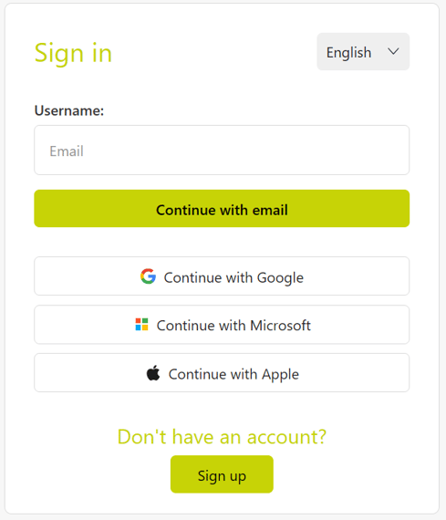 Model Sign Up Google Sign up with Google