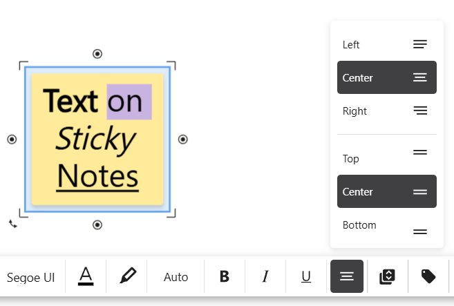 Edit text on sticky notes